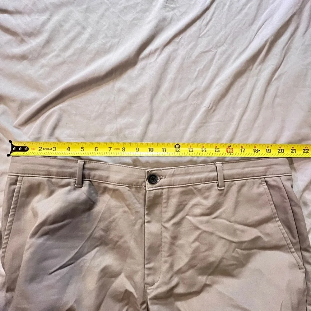 Alfani Men Beige Khaki Flat‎ Front Casual Dress Pants Chinos Size 38x30